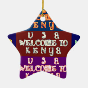 Ornement Étoile En Céramique Hakuna Matata Bienvenue au Kenya.png