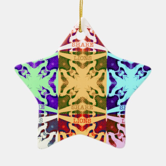 Ornement Étoile En Céramique Hakuna Matata lions cadeau (Devant)