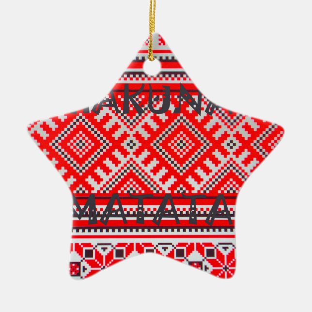 Ornement Étoile En Céramique Hakuna Matata - Pas de soucis Collection d'Art Swa (Devant)