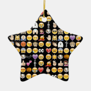 Ornement Étoile En Céramique halloween emoji