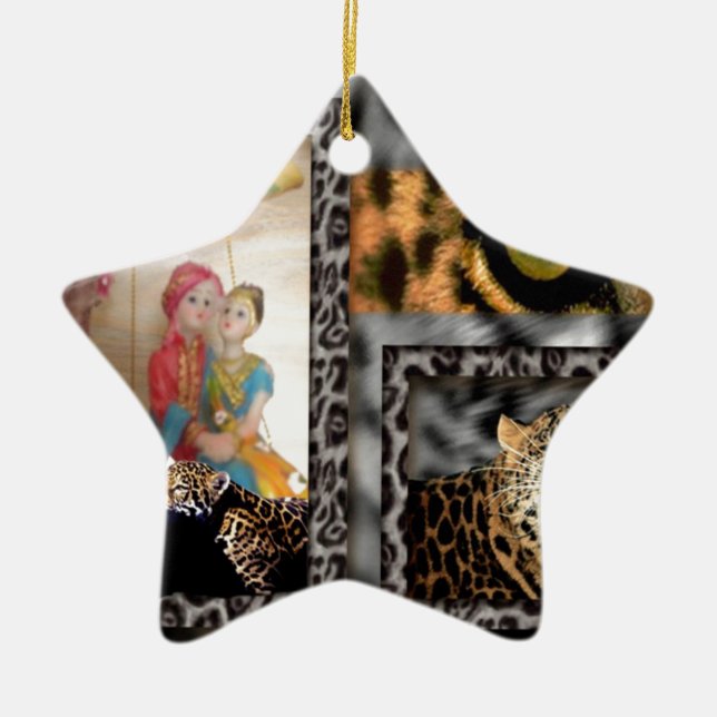 Ornement Étoile En Céramique Héros de Saint Valentin (Devant)