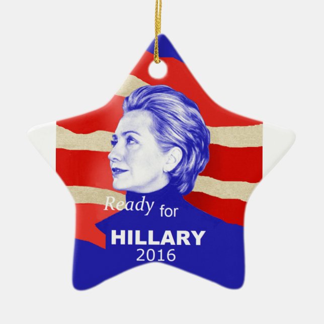 Ornement Étoile En Céramique Hillary Clinton 2016 (Devant)