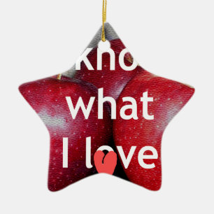 Ornement Étoile En Céramique "I Know What I Love" - Design à thème Apple