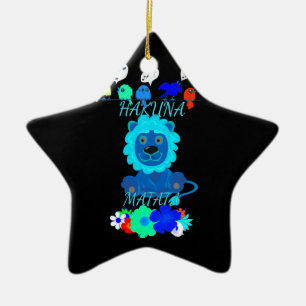 Ornement Étoile En Céramique Imprimer Hakuna Matata Lion