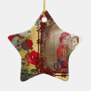 Ornement Étoile En Céramique Imprimer mariage Doll Portrait Graphique