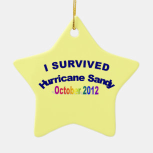 Ornement Étoile En Céramique J'ai survécu à l'ornement de Sandy d'ouragan