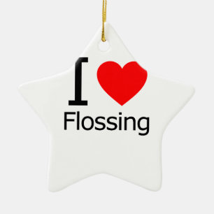Ornement Étoile En Céramique J'Aime Flossing