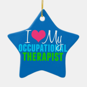 Ornement Étoile En Céramique J'aime mon OT