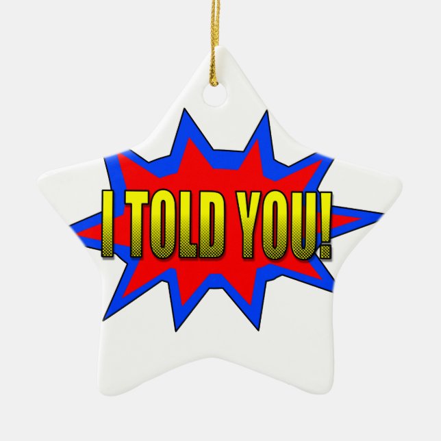 Ornement Étoile En Céramique Je T'Ai Dit (Devant)
