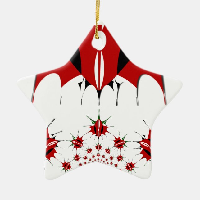 Ornement Étoile En Céramique Joli drapeau du Kenya. (Devant)