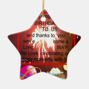 Ornement Étoile En Céramique Joyeux anniversaire pour nous