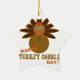Ornement Étoile En Céramique Joyeux Jour de la grogne turque Thanksgiving