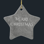 Ornement Étoile En Céramique Joyeux Noël Chalkboard Typographie noir blanc<br><div class="desc">Joyeux Noël Chalkboard Blackboard Look Élégant écriture manuscrite Typographie Gris Noir Blanc Vacances Cadeaux</div>