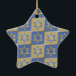 Ornement Étoile En Céramique Judaïque Star Of David Metal Gold Blue<br><div class="desc">Vous visualisez la collection Lee Hiller Design. Vêtements,  cadeaux & Objets de collection Lee Hiller Photographie ou collection d'Arts numériques. Vous pouvez voir sa photographie de Nature sur http://HikeOurPlanet.com/ et suivre son blog randonnée dans le Parc National des Sources Hot Springs.</div>