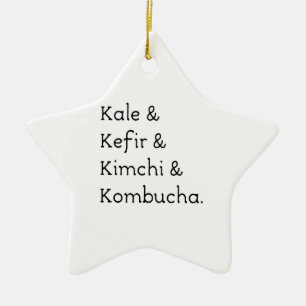 Ornement Étoile En Céramique Kale Kefir Kimchi Kombucha