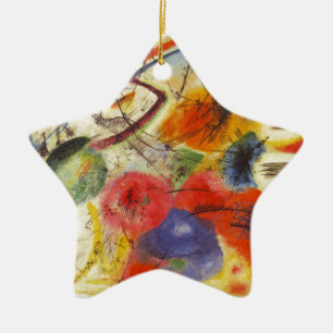 Ornement Étoile En Céramique Kandinsky Noir frappe la peinture Abstraite