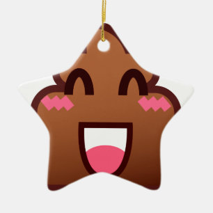 Ornement Étoile En Céramique kawaii poop emojis