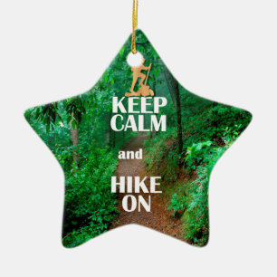 Ornement Étoile En Céramique Keep Calm and Hike On