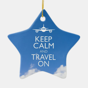 ORNEMENT ÉTOILE EN CÉRAMIQUE KEEP CALM ET TRAVEL