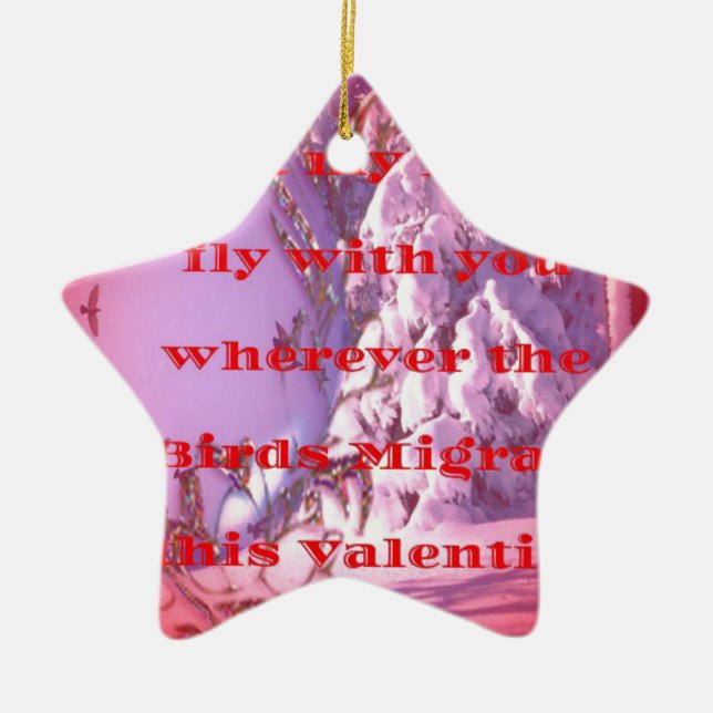 Ornement Étoile En Céramique Laissez-moi voler avec vous à valentine.png (Devant)