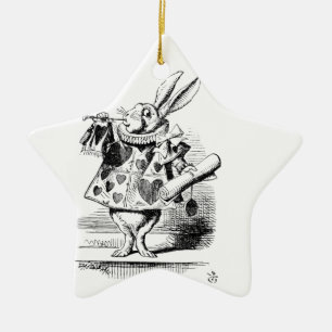 Ornement Étoile En Céramique Lapin blanc