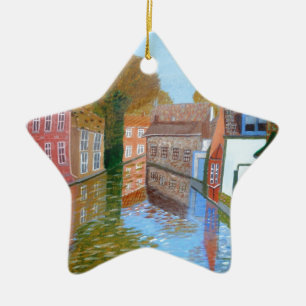 Ornement Étoile En Céramique Le canal Brugge