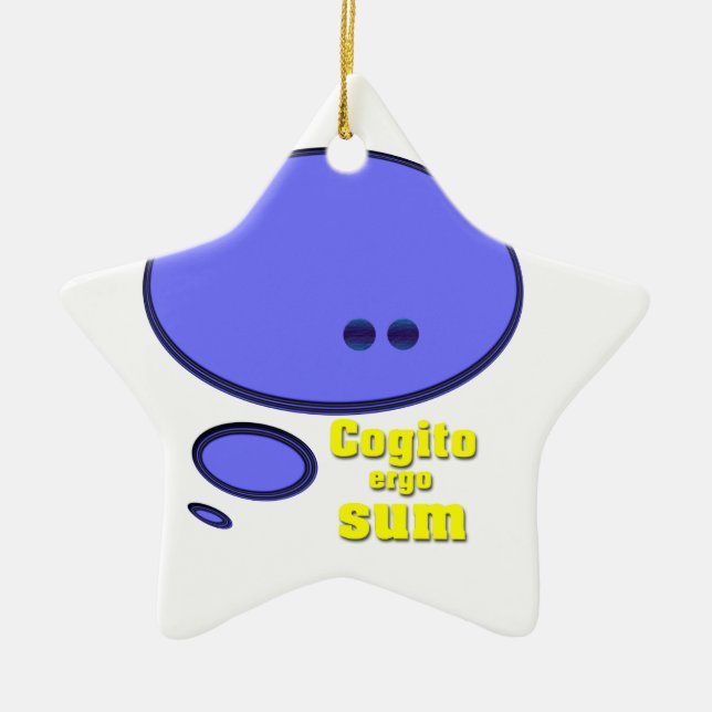 Ornement Étoile En Céramique Le latin I pensent que donc je suis (Devant)