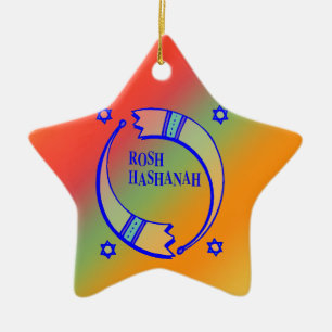 Ornement Étoile En Céramique Les Cornes des Fêtes -