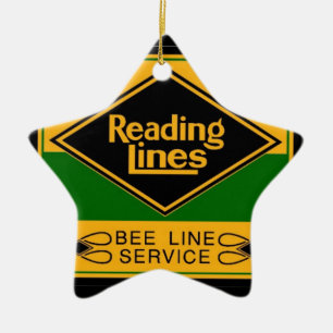 Ornement Étoile En Céramique Lignes de chemin de fer de lecture, ligne