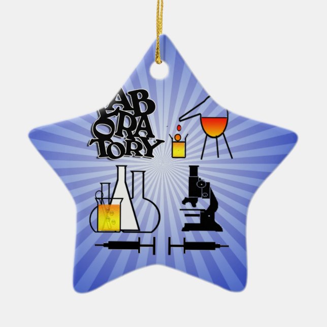 ORNEMENT ÉTOILE EN CÉRAMIQUE LOGO CARRÉ DU LABORATOIRE 4 (Devant)