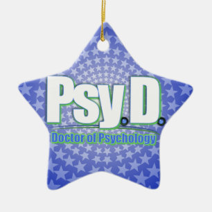 ORNEMENT ÉTOILE EN CÉRAMIQUE LOGO PSY2 DOCTOR OF PSYCHOLOGY