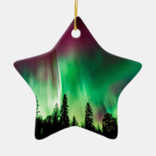 Ornement Étoile En Céramique Lumière nord d'Aurora borealis