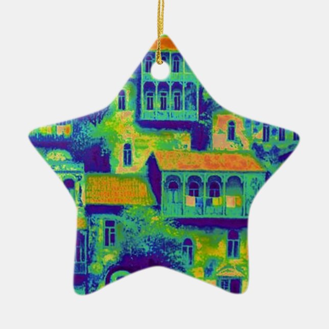 Ornement Étoile En Céramique maison (Devant)