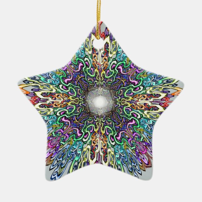 Ornement Étoile En Céramique Mandala (Devant)