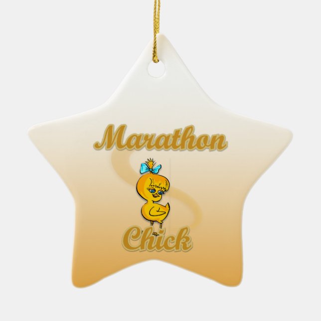 Ornement Étoile En Céramique Marathon Chick (Devant)