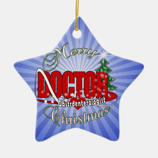 Ornement Étoile En Céramique MÉDECIN EN Gastro-entérologie NOËL (Devant)