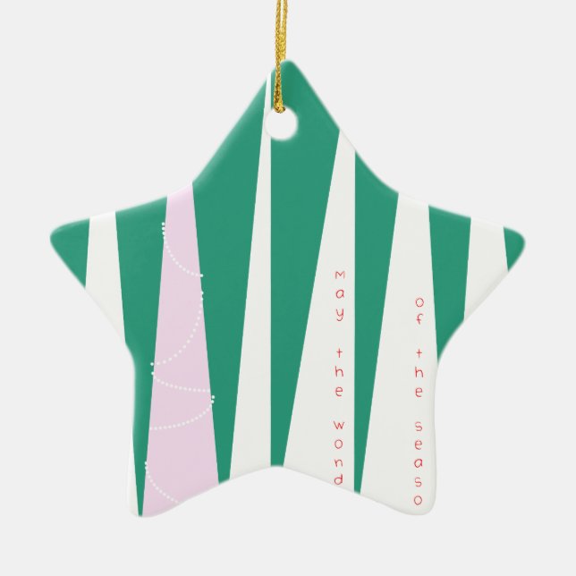 Ornement Étoile En Céramique Merveilleuse de la saison Arbre de Noël (Devant)