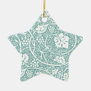 Ornement Étoile En Céramique Modèle de raisin de William Morris sarcelle turquo