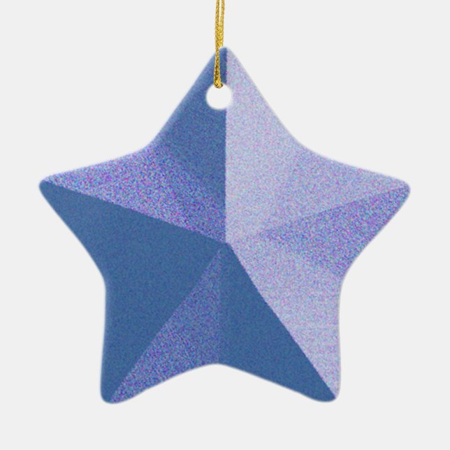 Ornement Étoile En Céramique Modèle personnalisable Blue Star Ornament (Devant)