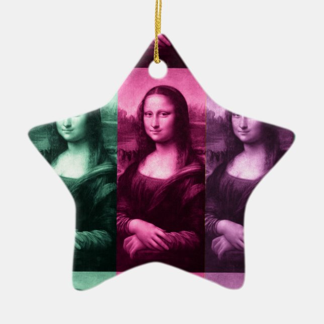 Ornement Étoile En Céramique Mona Lisa Rose vert violet (Devant)