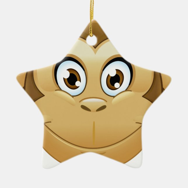 Ornement Étoile En Céramique monkey emoji (Devant)