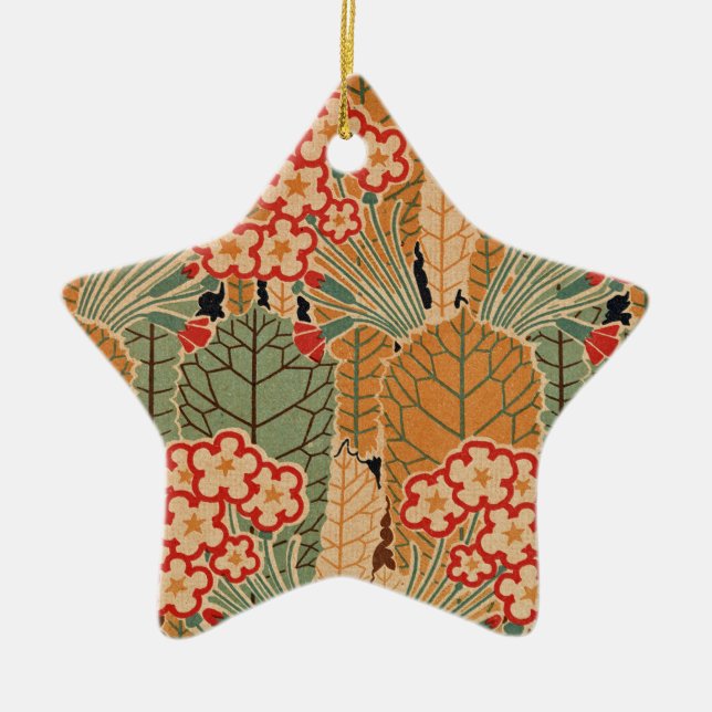 Ornement Étoile En Céramique Motif Art Nouveau #1 à Emporio Moffa (Devant)
