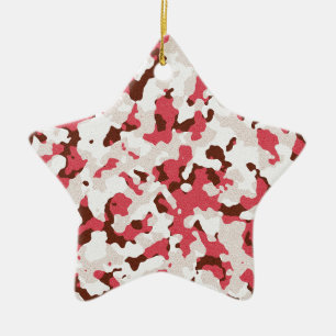 Ornement Étoile En Céramique Motif de camouflage rouge