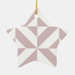 Ornement Étoile En Céramique Motif de cube géométrique Mauve