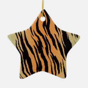 Ornement Étoile En Céramique Motif de tigre