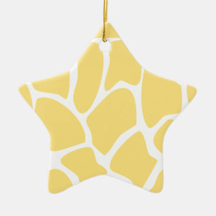 Ornement Étoile En Céramique Motif d'impression de girafe en jaune