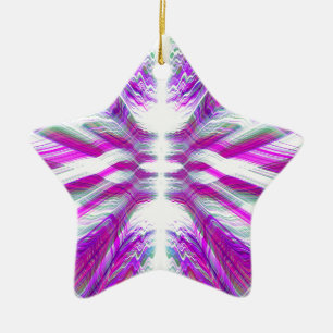 Ornement Étoile En Céramique Motif psychédélique violet