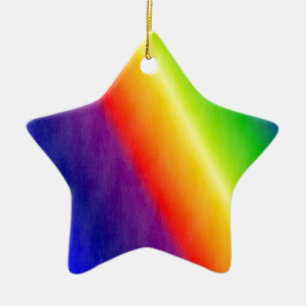 Ornement Étoile En Céramique Motifs arc-en-ciel
