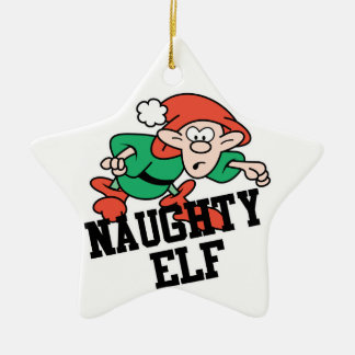 Ornement Étoile En Céramique Naughty Christmas Elf