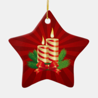 Ornement Étoile En Céramique Noël mire l'ornement vert rouge